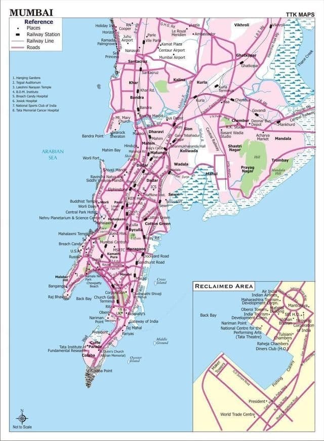 Mapa de transporte de Mumbai - Bombay