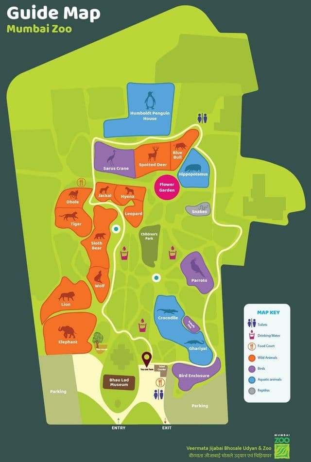 Mumbai - Mapa del parque zoológico de Bombay
