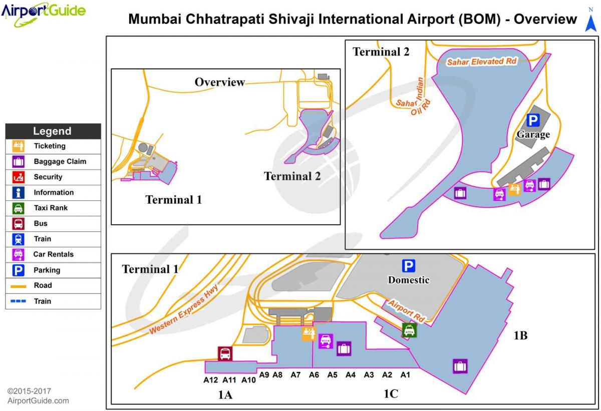 Mapa de la terminal del aeropuerto de Bombay