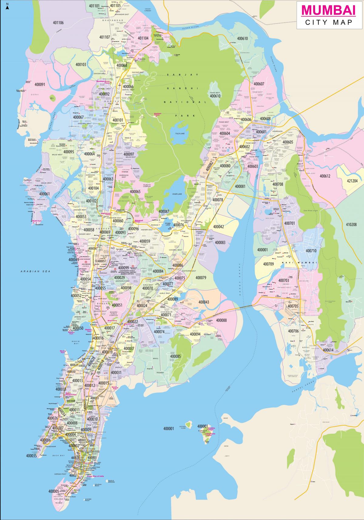 Mapa de la ciudad de Mumbai - Bombay