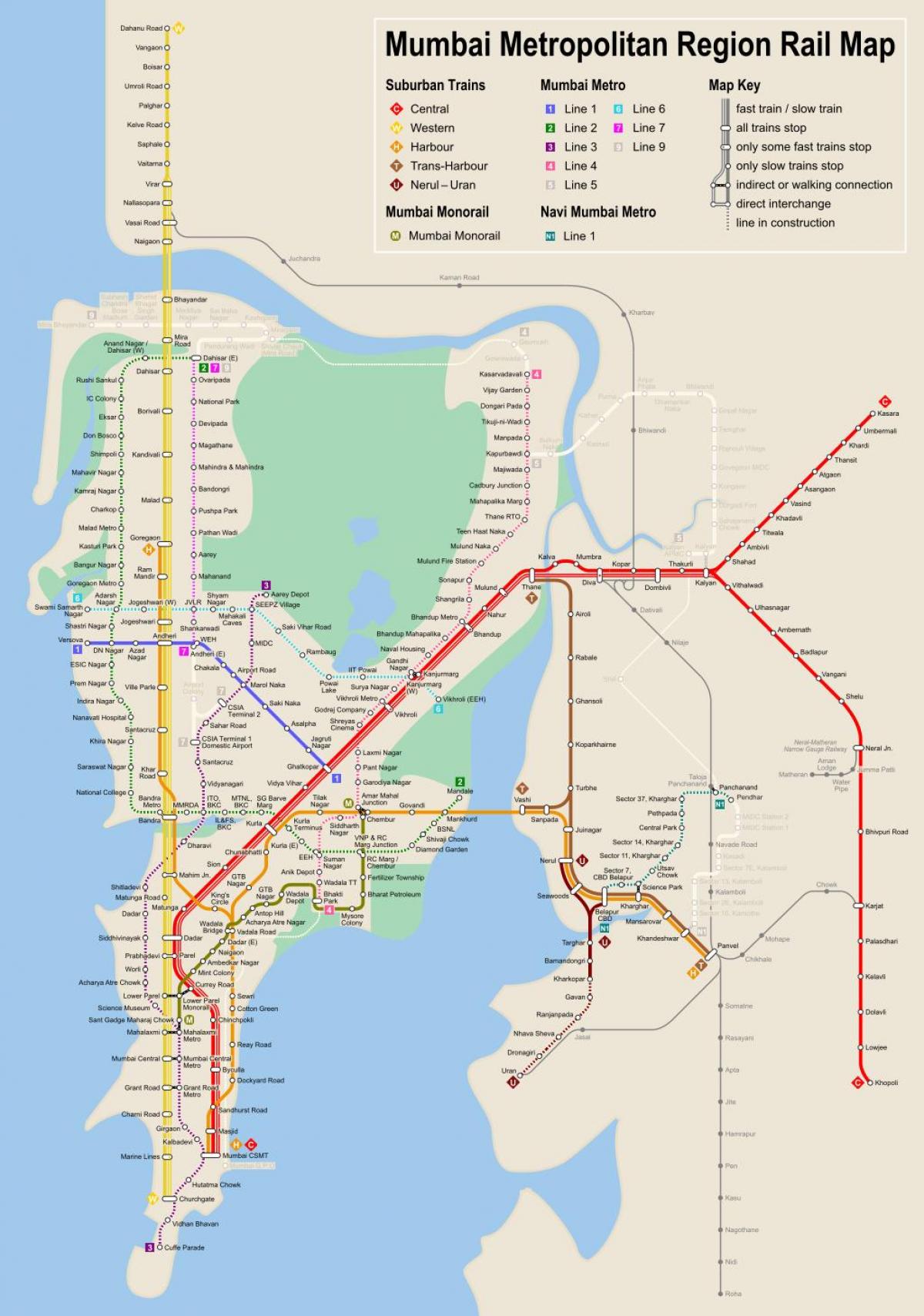 Mapa de la estación de metro de Bombay